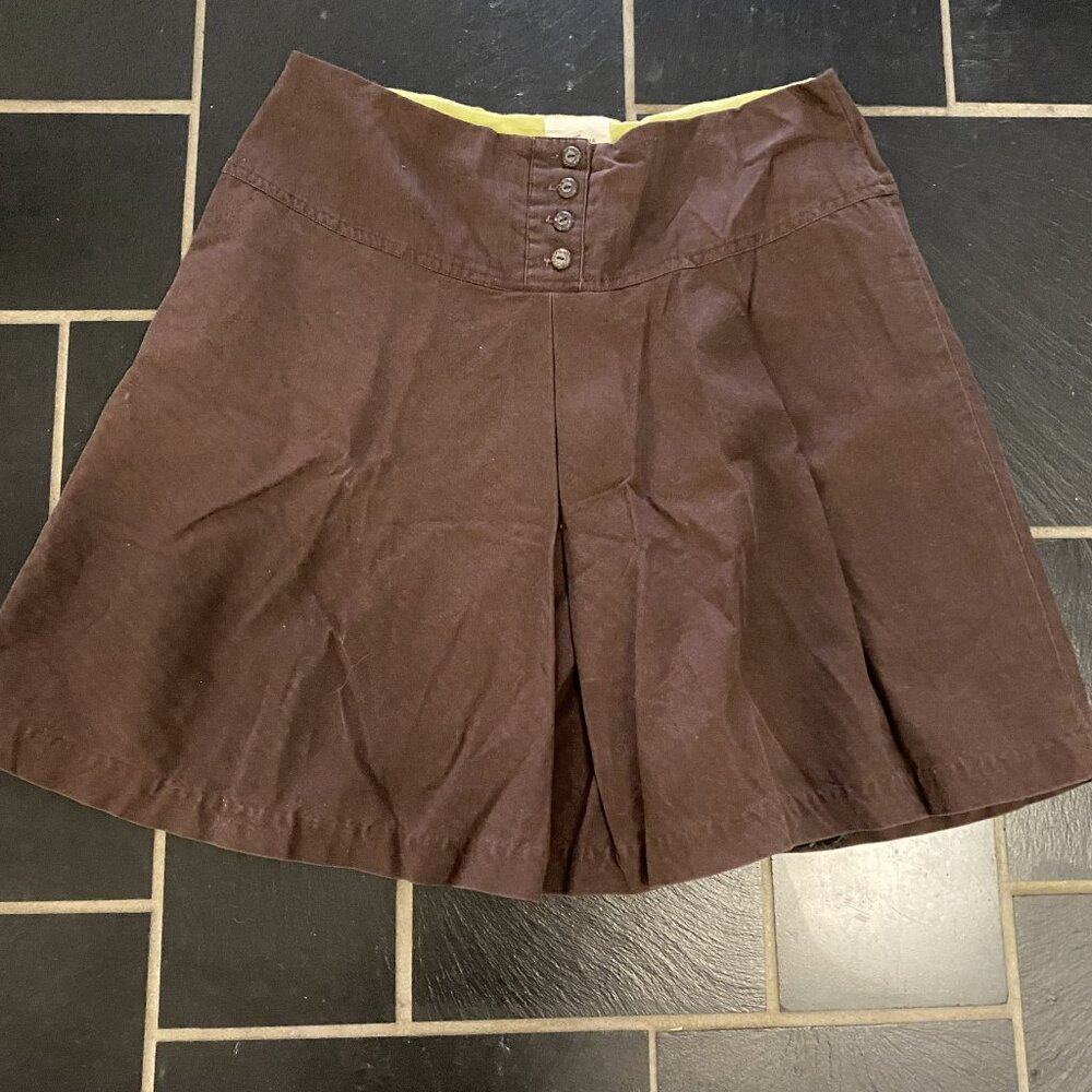 Cordelia 100% cotton short skirt, Fully lined, Chocolate Brown, Size  10